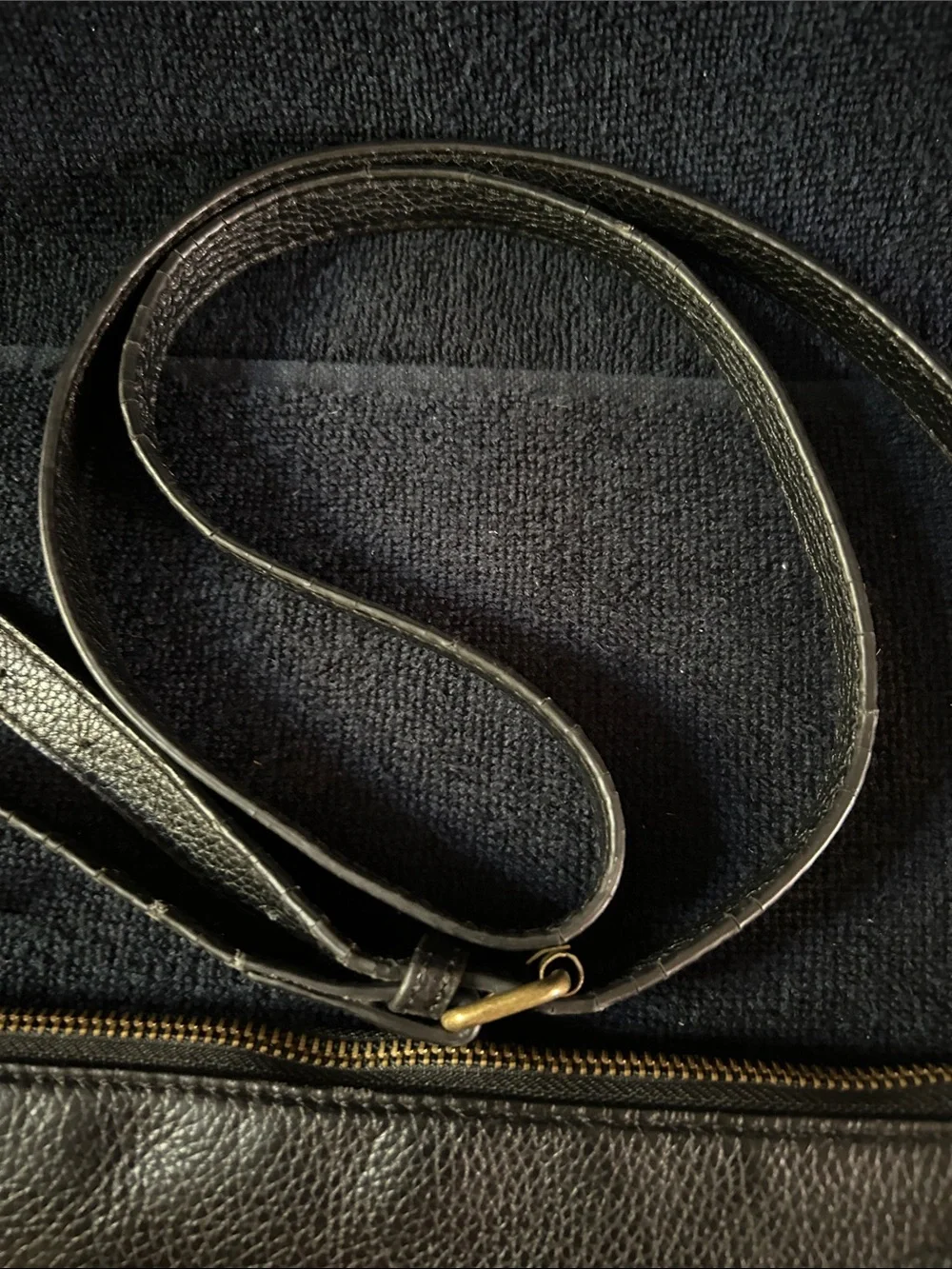 Lucky Brand Black Pebbled Leather Crossbody Bag with Tassels